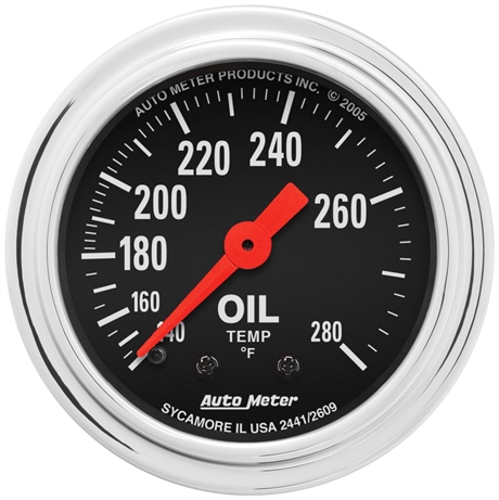 Autometer Performance Mätare. Mekanisk. Oljetemp. 140-280`F. 