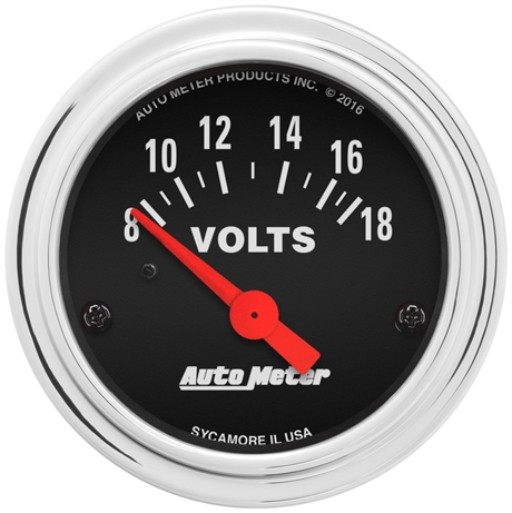 Autometer Performance Mätare. Elektrisk. Voltmeter, 8-18 Volt.