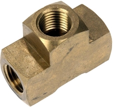 Everco T-stycke. Mässing. NPT Gänga 3/8".