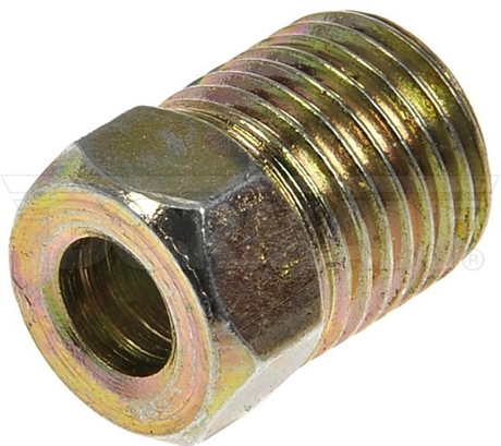 Edelmann Bromsrörsnippel. Rör ø 3/16". Gänga utv. 7/16"-24.