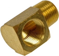 Everco 90° Nippel. Mässing. NPT utv. 1/8". NPT inv. 1/4".