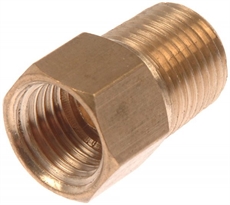 Everco Rak Röranslutning. Mässing. Rör ø inv. 3/8". NPT utv. 1/8".