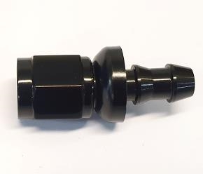 JAK Products Slangända. Aluminium. Svart. Rak. AN6 - 3/8" Slang. 