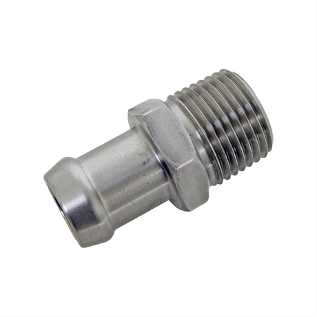 JAK Products Slangnippel. ROSTFRI. Rak. Slang ø 5/8". NPT 1/2". 