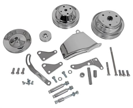 JAK Products V-Rem Remskivs Kit. Lång Pump. Kromade. Chevrolet Sb 262-400 cu.in. 1969-86.