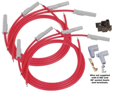 MSD Tändkabel. Super Conductor 8.5mm. Röd. Universal. Rak. Hane(HEI) samt Hona till Lock.