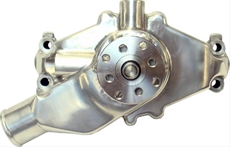 Proform Högvolyms Aluminium Vattenpump (Kort). POLERAD. Chevy Sb. 1955-02.