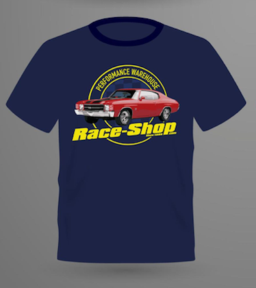 Race-Shop Blå Retro T-Shirt. Herr. Large. 