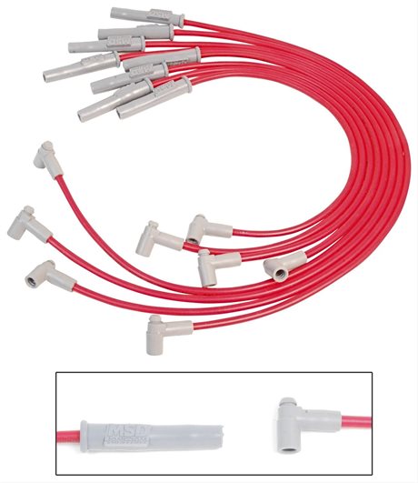 MSD Super Conductor 8,5mm Röda Tändkablar. Rak. V8. Ford 289-302 cu.in.