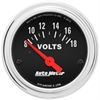 Autometer Performance Mätare. Elektrisk. Voltmeter, 8-18 Volt.