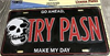 JAK Products Registreringsskylt i Metall. "Go ahead, Try pasn, Make my day".